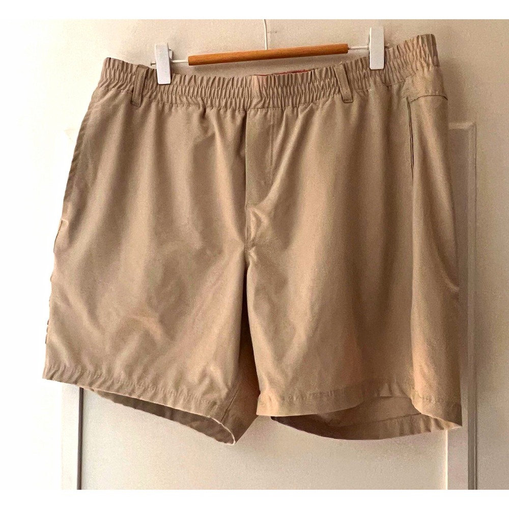 Birdie Bound Mens Large Tan Lined Shorts Athletic Casual Elastic Waist 34x6.5x11